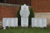The memorial erected in front of the former rectory next to the OLA site. This is the only memorial at the actual site of the OLA fire.<br><b>Note: Click image to enlarge in a new browser window</b>